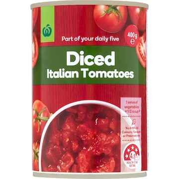 Woolworths Diced Italian Tomatoes 400g