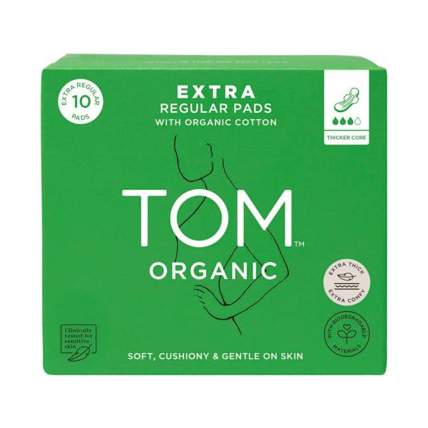 TOM ORGANIC PADS REGULAR EXTRA THICK 10 PACK