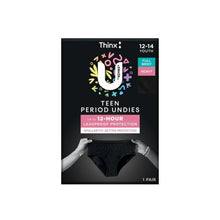 Period Undies Teen Black Heavy Size 12-14