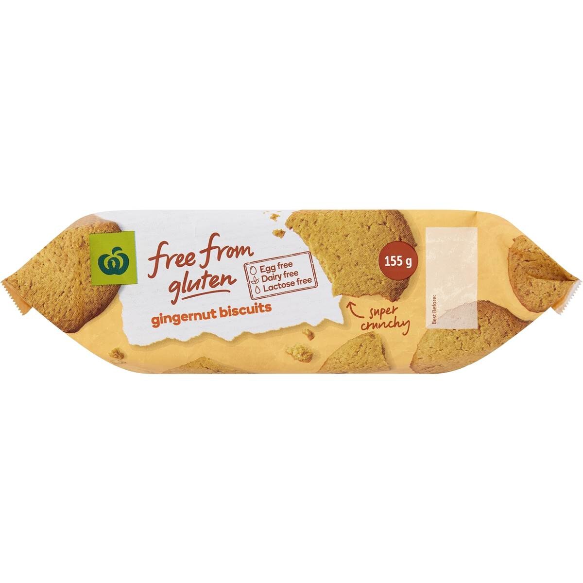 Woolworths Free From Gluten Gingernut Biscuit 155g