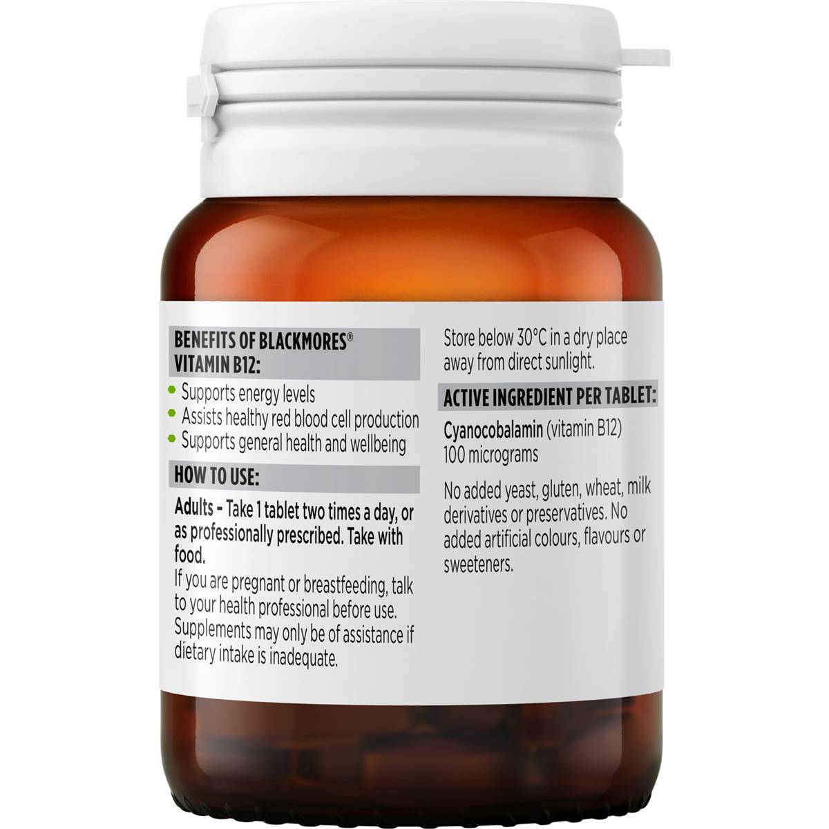 Blackmores Vitamin b12 Energy Support Tablets 75 Pack