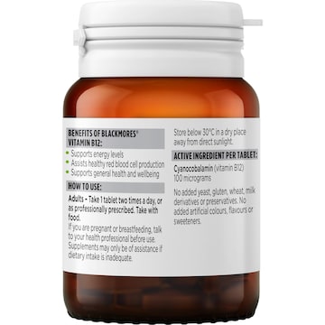 Blackmores Vitamin B12 Energy Support Tablets 75 pack