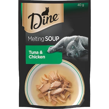 Dine Melting Soup Adult Wet Cat Food Tuna & Chicken Pouch 40g