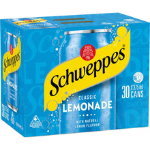 Schweppes Lemonade Soft Drink Cans Multipack 375ml x 30 Pack