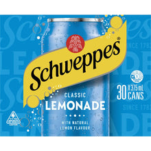 Schweppes Lemonade Soft Drink Cans Multipack 375ml x 30 Pack