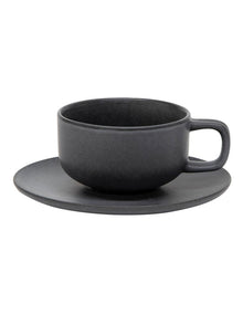 Hue Tea Cup and Saucer Set 200ml/15.5cm in Black