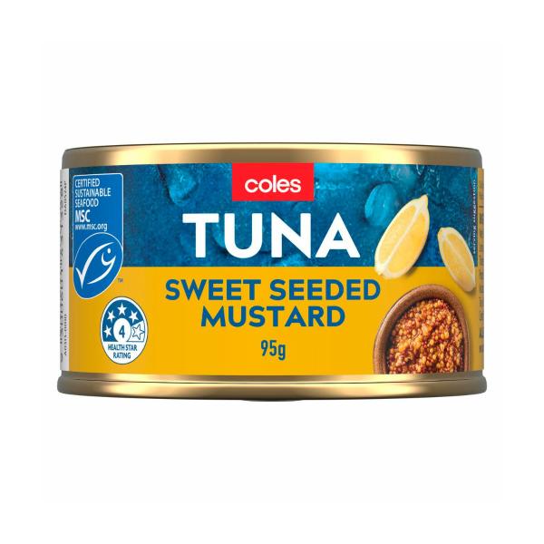 COLES TUNA SWEET SEEDED MUSTARD 95G