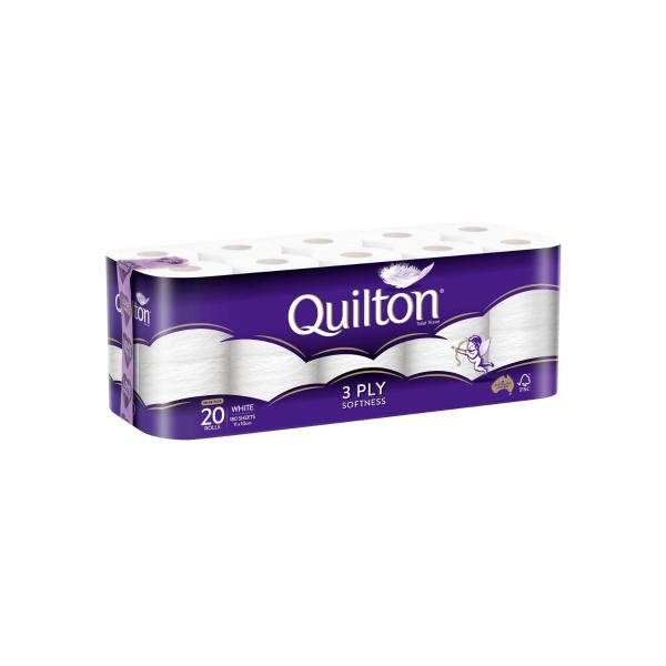 QUILTON 3 PLY TOILET PAPER 20 PACK:CLASSIC WHITE:.:20 PACK