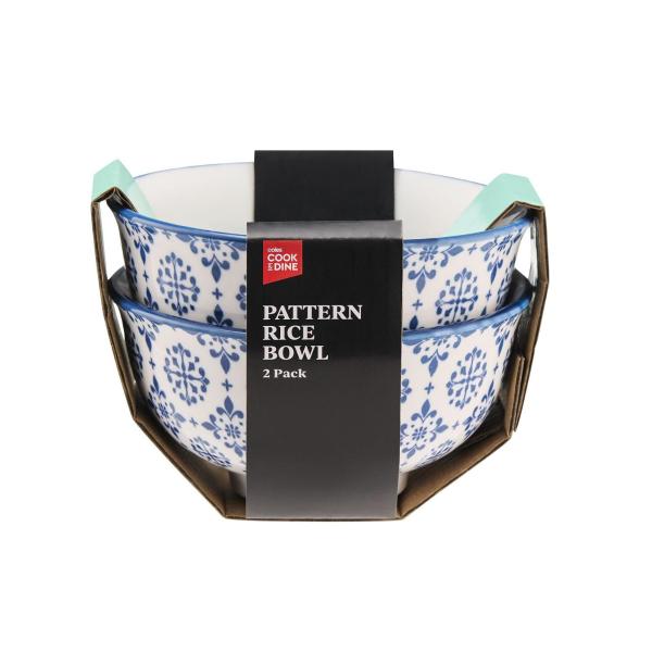 COOK & DINE PATTERN RICE BOWLS