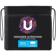 U by Kotex Designer Ultrathin Pads Regular With Wings 22 pack