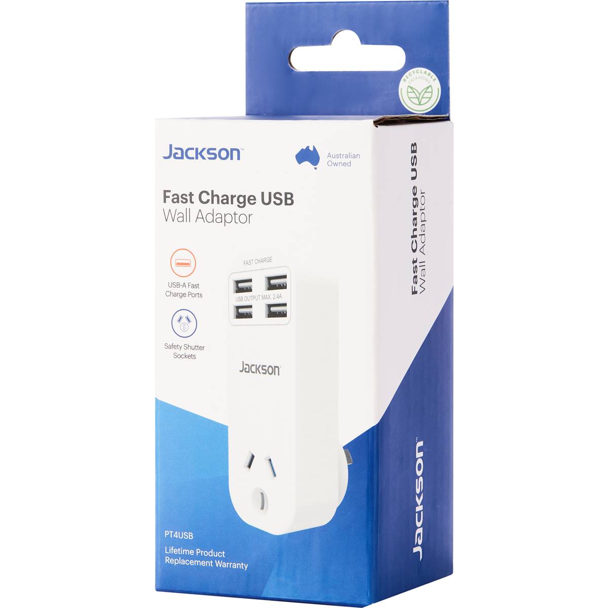 Jackson 4 Outlet Usb Charger With Mains Outlet Each