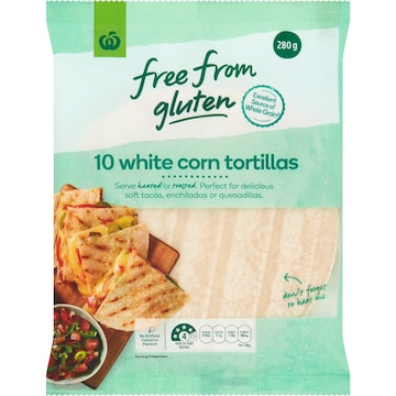 Woolworths Free From Gluten Ingredients Tortilla Corn 280g