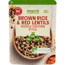 Macro Brown Rice & Red Lentils Pouch Middle Eastern Style 250g