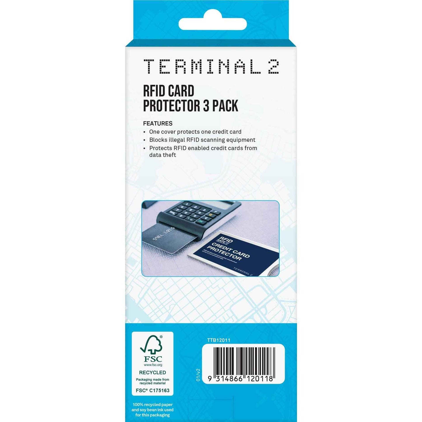 Terminal 2 RFID Credit Card Protector V2 (3 Pack)