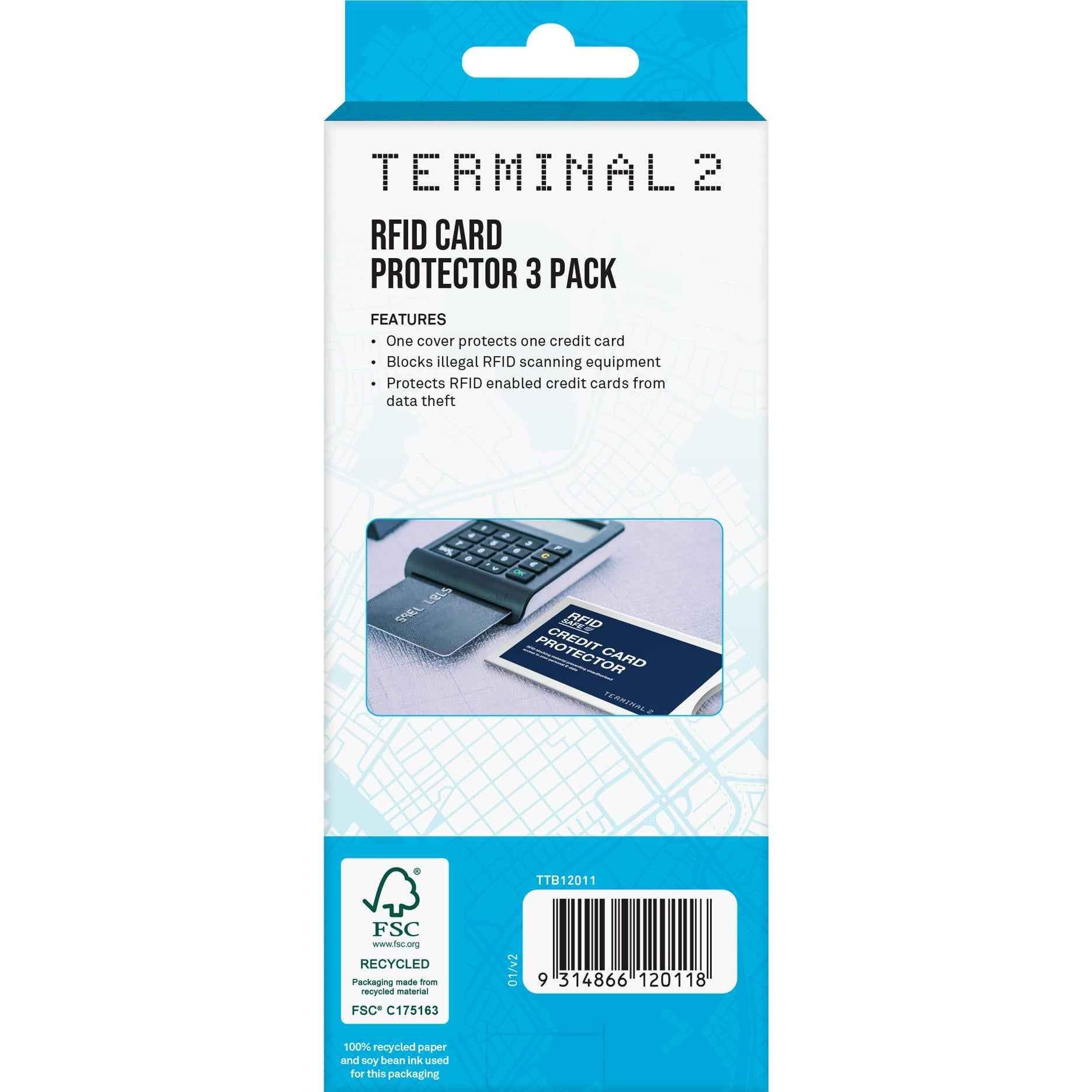 Terminal 2 RFID Credit Card Protector V2 (3 Pack)