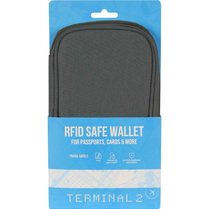 T2 Family RFID Passport Travel Wallet V2 (Grey)