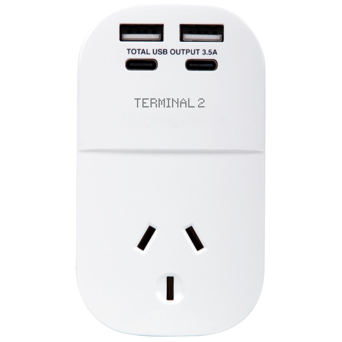 Terminal 2 Outbound Travel Adaptor with 4 USB Ports for UK, Ireland, Hong Kong & More V2
