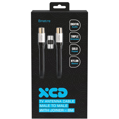 XCD RF TV Antenna Cable with Joiner 8M