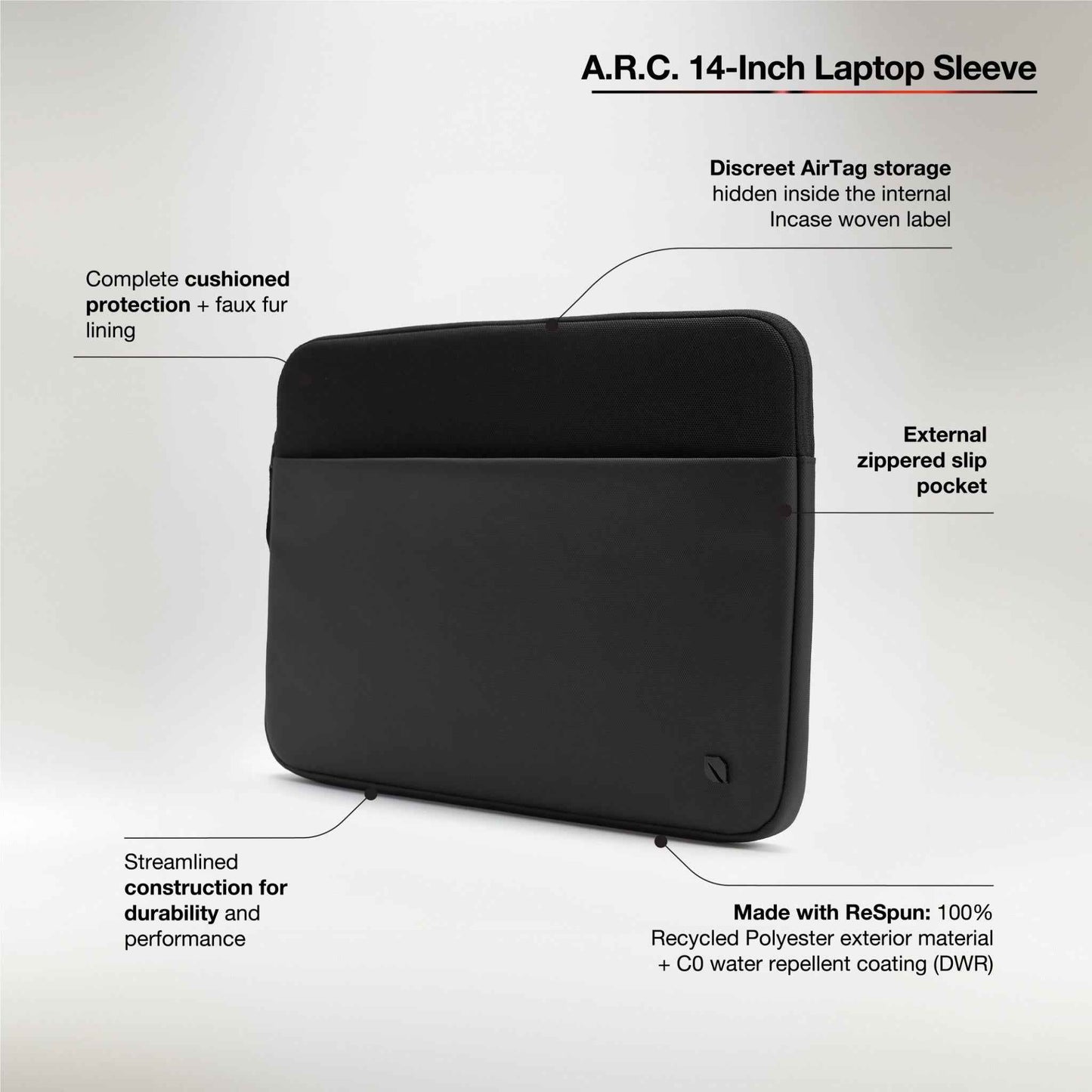 Incase A.R.C Sleeve for 14" Laptop (Black)