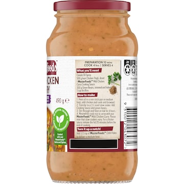 MasterFoods Mild Chicken Curry Slow Cook Sauce 490g