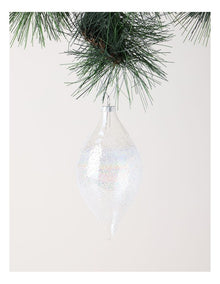 Luxe Christmas Glass Finial Bauble OrnamentClear: 14cm