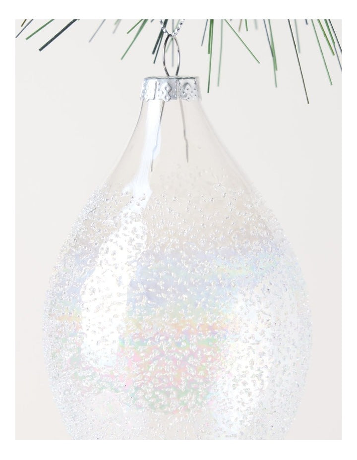 Luxe Christmas Glass Finial Bauble OrnamentClear: 14cm