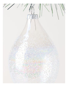 Luxe Christmas Glass Finial Bauble OrnamentClear: 14cm