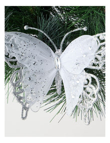 Luxe Christmas Glitter & Mesh Butterfly Clip