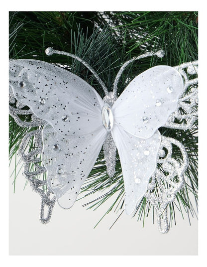 Luxe Christmas Glitter & Mesh Butterfly Clip