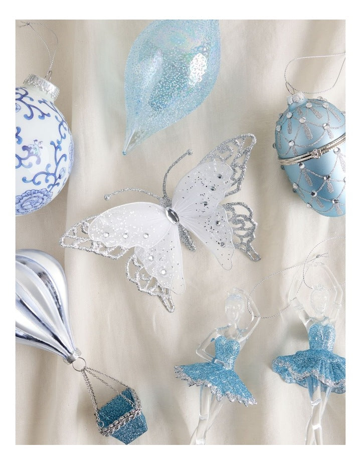Luxe Christmas Glitter & Mesh Butterfly Clip