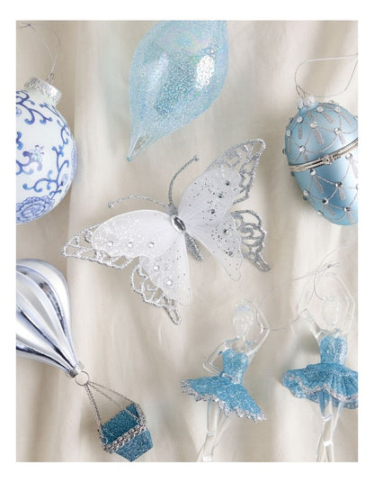 Luxe Christmas Glitter & Mesh Butterfly Clip