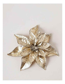 Luxe Christmas Foil Faux Poinsettia & Gems Clip Ornament