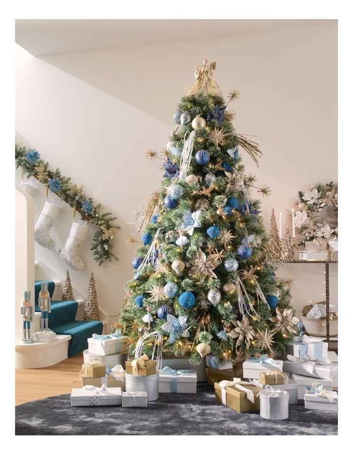 Luxe Christmas Foil Faux Poinsettia & Gems Clip Ornament