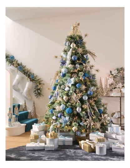 Luxe Christmas Foil Faux Poinsettia & Gems Clip Ornament