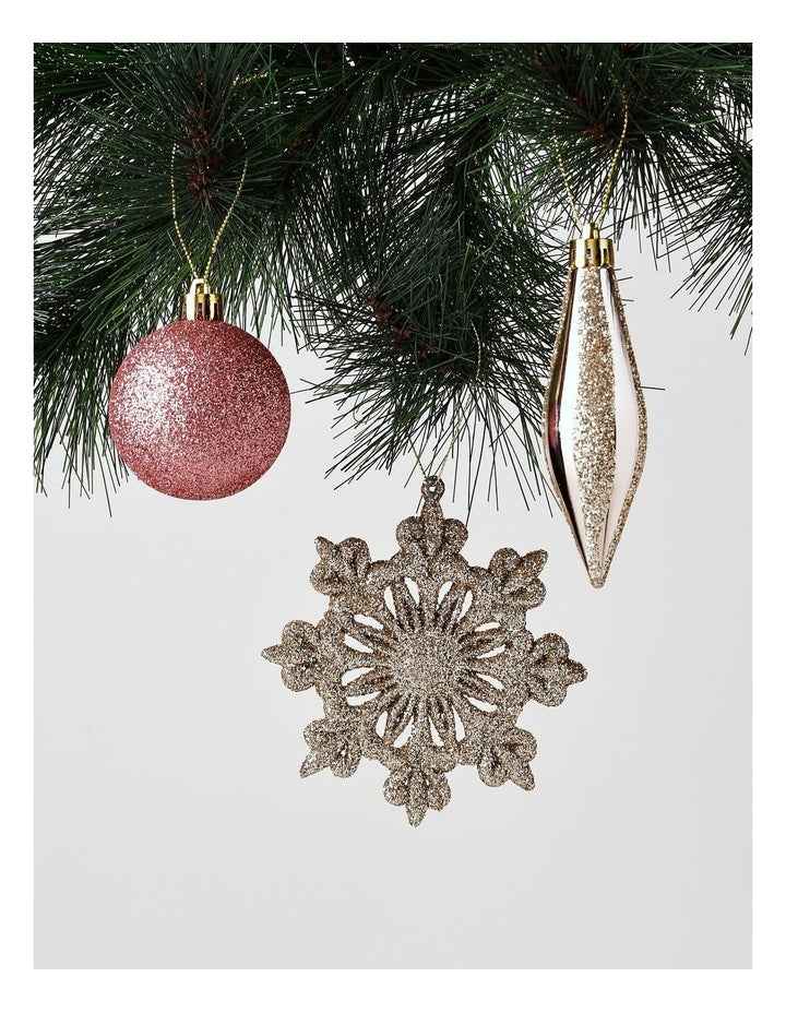 Luxe Christmas Assorted DeLuxe Christmas Champagne & Pink Shatter-Resistant Ornaments 50pk
