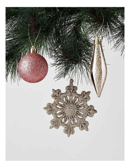 Luxe Christmas Assorted DeLuxe Christmas Champagne & Pink Shatter-Resistant Ornaments 50pk