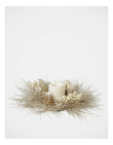 Luxe Christmas Glittered Pine, Faux Berry & Pinecone Hurricane