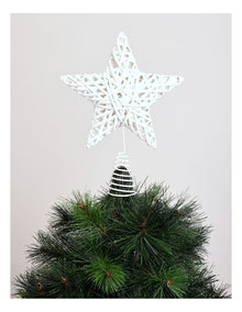Eucalyptus Christmas White Faux Willow Star Tree-Topper 29cm