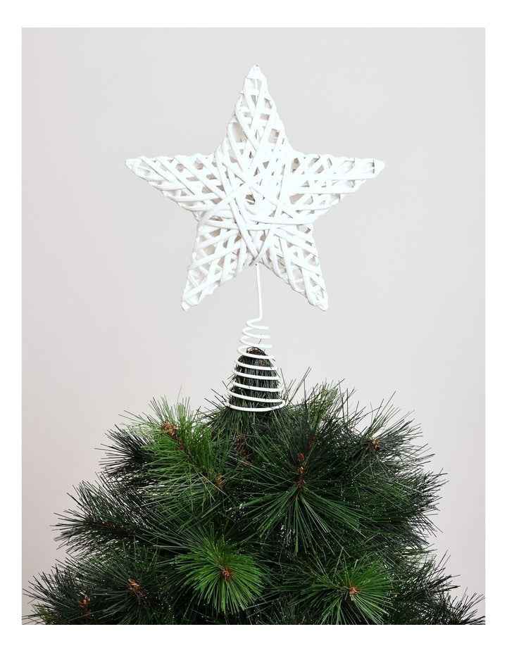 Eucalyptus Christmas White Faux Willow Star Tree-Topper