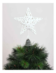 Eucalyptus Christmas White Faux Willow Star Tree-Topper