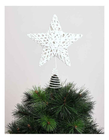 Eucalyptus Christmas White Faux Willow Star Tree-Topper