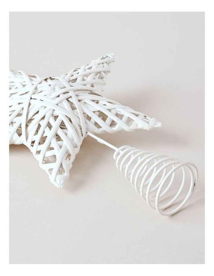 Eucalyptus Christmas White Faux Willow Star Tree-Topper