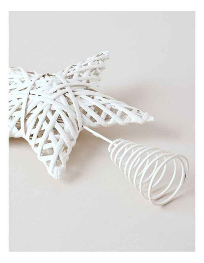 Eucalyptus Christmas White Faux Willow Star Tree-Topper