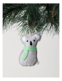 Eucalyptus Christmas Grey Stitched Fabric Koala Hanging Ornament