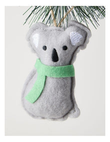 Eucalyptus Christmas Grey Stitched Fabric Koala Hanging Ornament