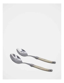 Laguiole 2 Piece Salad Spoon Set in Ivory