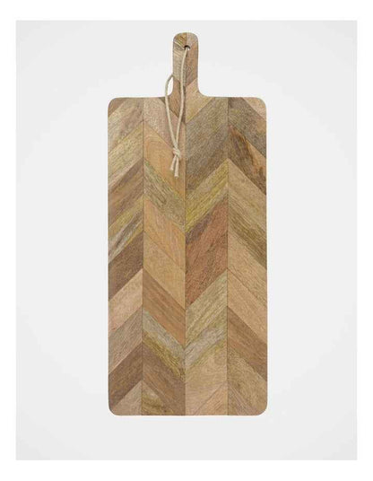 60x25cm Herringbone Wood Rectangle Paddle Board Natural