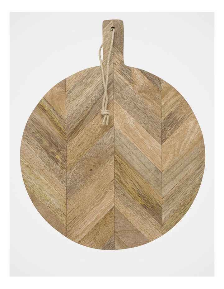40x30cm Herringbone Wood Round Paddle Board Natural