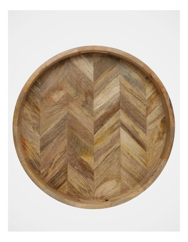 Herringbone Wood Serving Tray