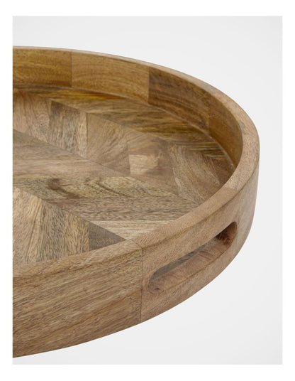 Herringbone Wood Serving Tray